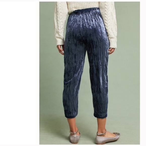 Anthropologie Textured Velvet Jogger Pants Lg - Picture 5 of 12
